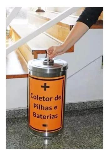 Lixeira Coletor De Pilhas E Baterias Inox 25 L Ecológica MercadoLivre