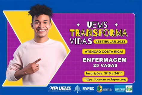 Vestibular UEMS 2023 oferta 25 vagas de graduação em enfermagem para