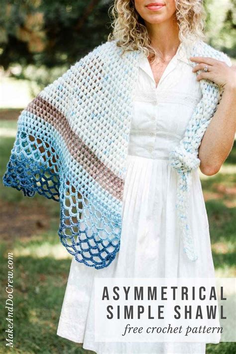 Rising Tide Asymmetrical Crochet Triangle Shawl Free Pattern Make