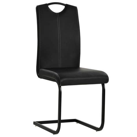 Cantilever Dining Chairs 4 Pcs Black Faux Leather