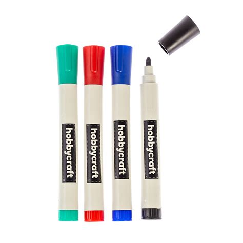 Assorted Whiteboard Markers 4 Pack Hobbycraft