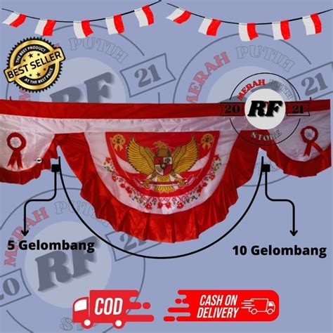 Jual K Background 10 Gelombang Semi Abutay Bekron Merah Putih