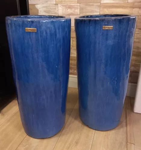 Vaso Vietnamita Azul Oceano X Cm Frete Gr Tis