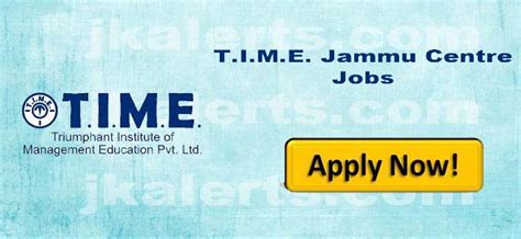 T I M E Jammu Job Recruitment 2019 JKAlerts JK Updates