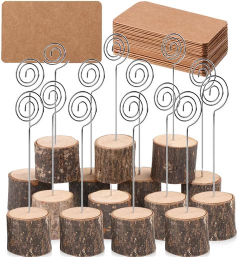 Amazon 20 Pcs Rustic Wood Place Card Holders With Swirl Wire And