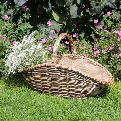 Antique Wash Lined Wicker Flower Trug The Basket Company