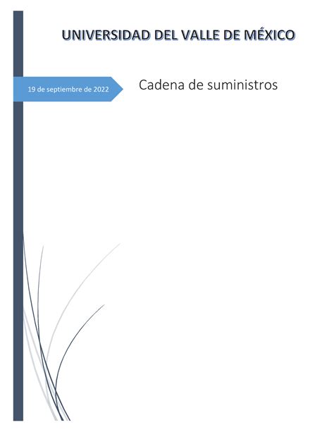 A1 J Cad Sumi Actividad 1 Cadena De Suministros 19 De Septiembre De