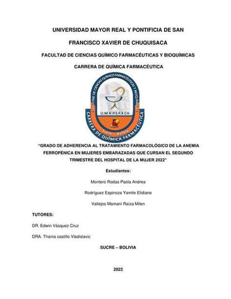 Grado de Adherencia al Tratamiento Farmacológico de la Anemia