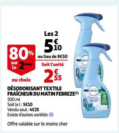 Promo D Sodorisant Textile Fra Cheur Du Matin Febreze Chez Auchan