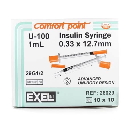 Insulin Syringe Exel Comfort Point Box Mcguff