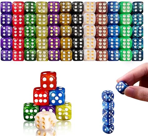 Anyingkai Dadi Colore Dadi 6 Facce Piccoli 120 Pcs Dadi Da Gioco 6facce Dadi Acrilico Set Di