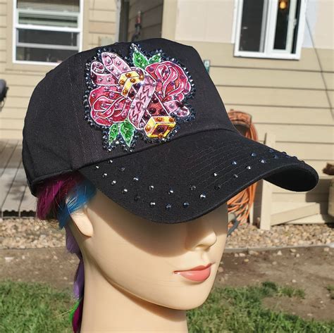 Ladies Black Sassy Bling Hat Etsy Lady Sassy American Flag Bling