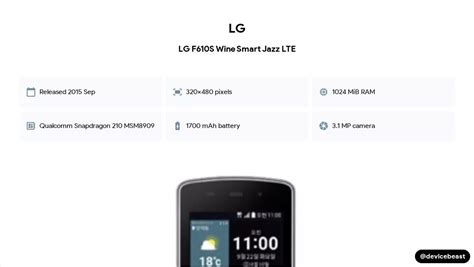 LG F610S Wine Smart Jazz LTE Full Device Specifications DeviceBeast