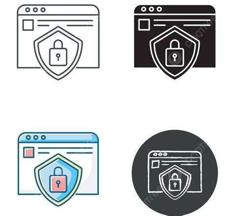 Social Network Account Security Icon Social Media Linear Collection