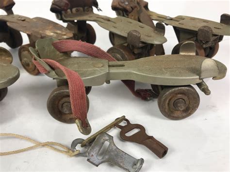 Pairs Of Vintage Metal Roller Skates With Key Just Added