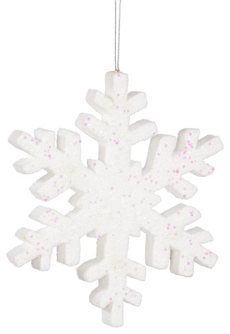 Vickerman L134501 12 White Glitter Snowflake Christmas Ornament