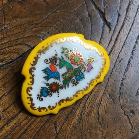 Michaela Frey Jewelry Vintage Michaela Frey Hand Painted Enamel