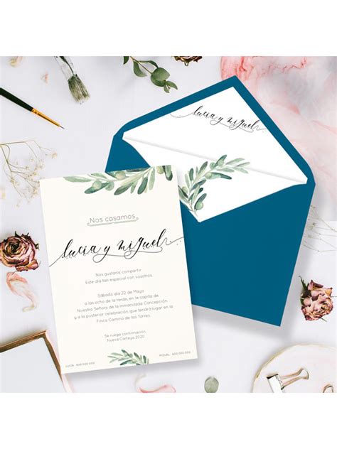 Invitaciones Boda Con Sobres Especiales Olea Inicio Felizia