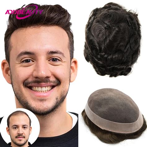 Addbeauty Pelucas De Cabello Humano Indio Para Hombres Pr Tesis Capilar