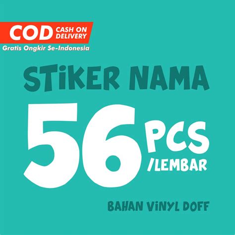 Jual Stiker Nama Sticker Label Nama Waterproof Isi Pcs Set Bisa