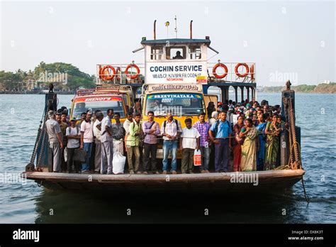 South Southern India Kerala Fort Cochin Kochi Ferry Boat Landing With