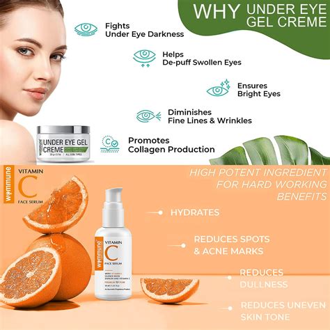 Vitamin C Serum And Under Eye Gel Cream For All Skin Type Wommune