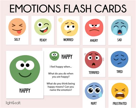 Emotions Flash Cards Zones Of Regulation Cards Social Emotional