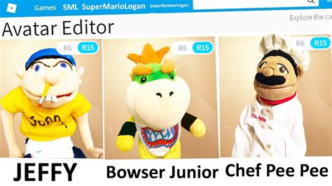 Making All Sml A Roblox Account Jeffybowser Juniorchef Pee Pee