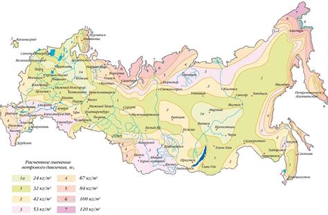 Снеговые и ветровые районы России - карты и таблица