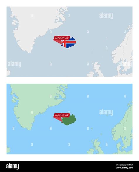 Mapa De Islandia Con Pin De La Capital Del Pa S Dos Tipos De Mapa De