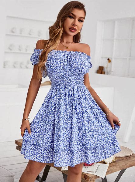SUMMER SEXY OFF THE SHOULDER PRINT DRESS – Ncocon