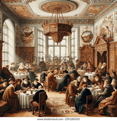 century oil painting living room ai generated image
