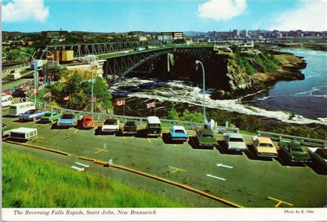 Saint John Nb New Brunswick Reversing Falls Rapids Unused Postcard F