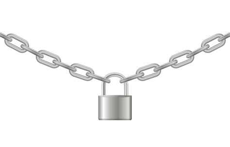 Premium Vector Padlock And Chain Gray Metal Chain And Padlock