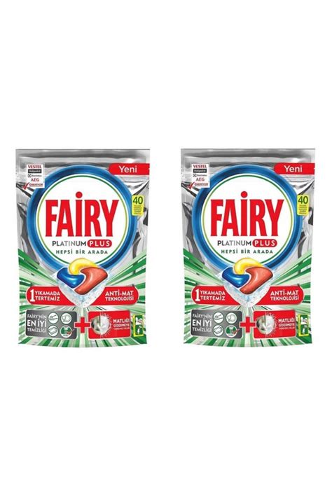 Fairy Platinum Plus Bulaşık Makinesi Deterjanı Kapsülü Tableti 40'lı X2 ...
