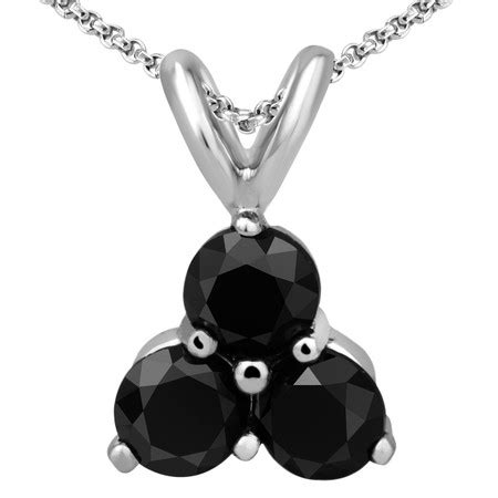 Black Diamond Pendant Necklace | Bijoux Majesty