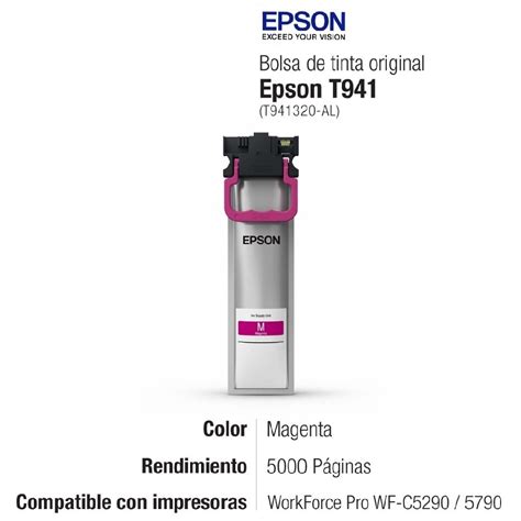 Bolsa De Tinta Epson T941320 Al Magenta Durabrite Ultra Tienda En Línea