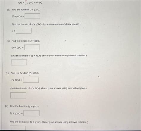 Solved Fxx7gxsinx A Find The Function F∘gx