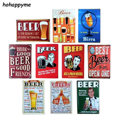 Aliexpress.com : Buy Vintage Tin Beer Signs Antique Decorative Metal ...