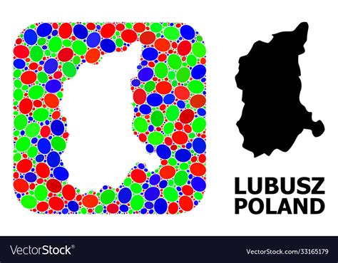 Mosaic Hole And Solid Map Lubusz Province Vector Image