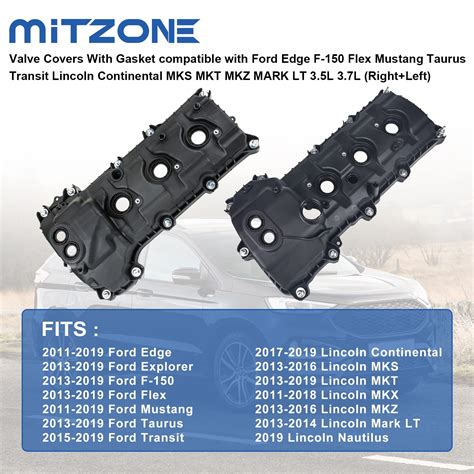 MITZONE Valve Covers Compatible With Ford Edge F 150 Flex Mustang