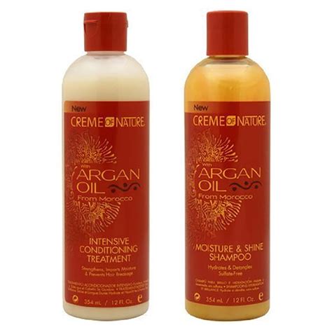 Cream Of Nature Set Of 2 Argan Oil Shampoo And Intensive Hair Conditioner For Dry Hair 12 Oz