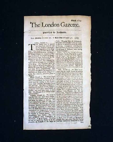 Worlds Oldest Newspaper 1686 Gazette 320 Years Old