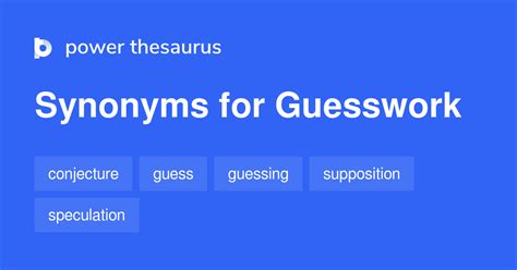 Guesswork synonyms - 738 Words and Phrases for Guesswork