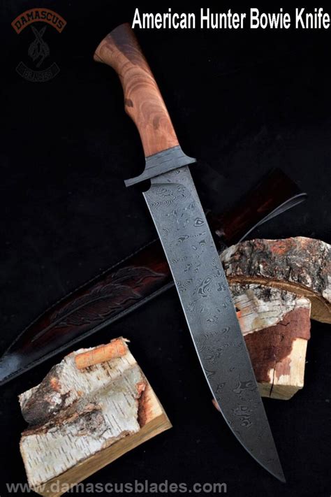 American Hunter Bowie Knife Damascus Steel Bowie Knife