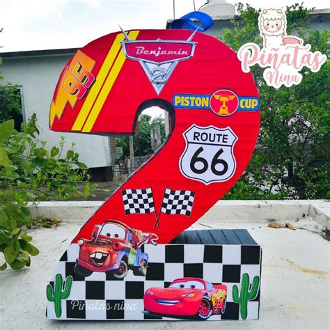 Piñata Número 2 rayo mcqueen Decoracion cumpleaños cars Piñatas para