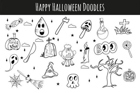 Halloween Doodles Set Graphic By Print Home · Creative Fabrica