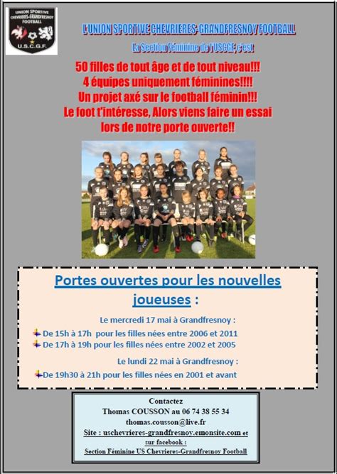 Affiche section féminine porte ouverte 2017 10 Mairie de Chevrières