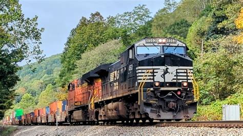 Eastbound Ns Intermodal On The Same Track As The Westbound Ns