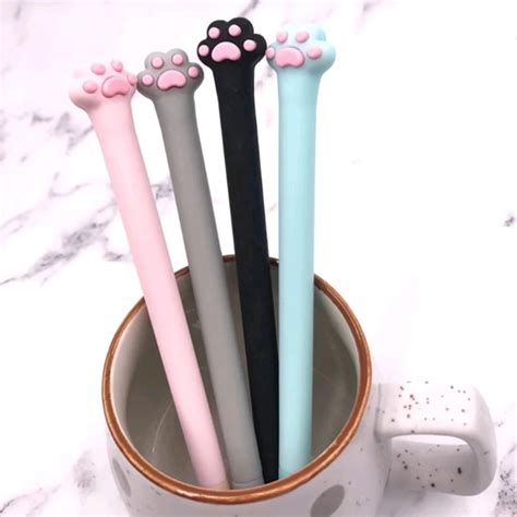 Cute Kawaii Cat Paw Soft Slicone Gel Pen Rollerball Pen School Office